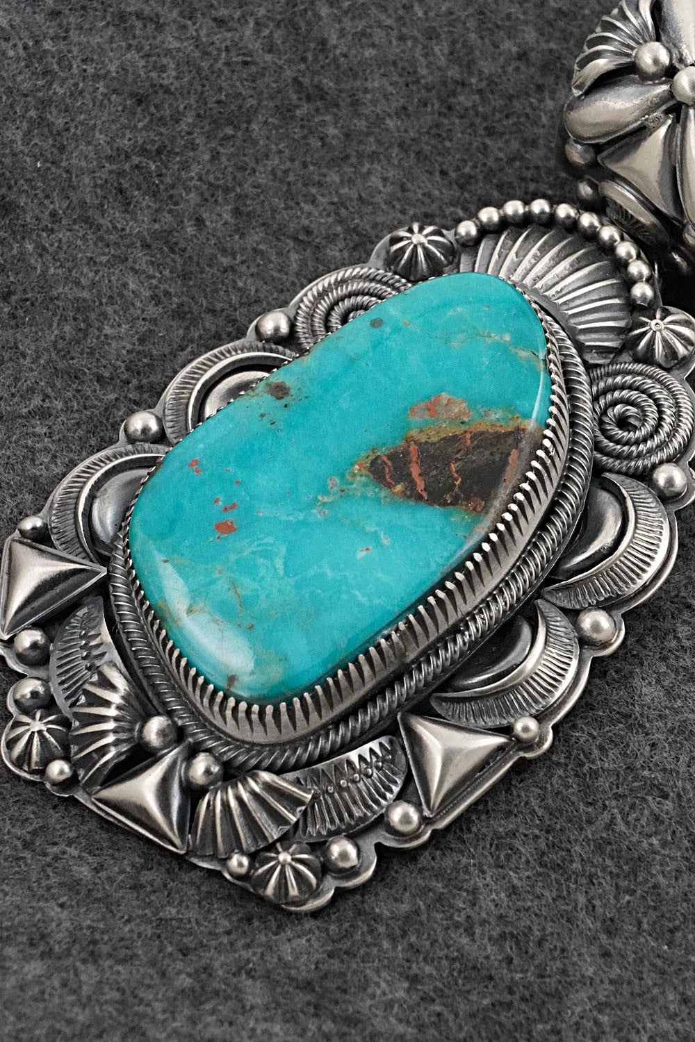 Turquoise & Sterling Silver Pendant - Delbert Gordon