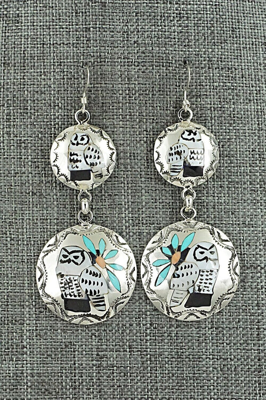 Multi Stone & Sterling Silver Earrings - Quintin Quam Sr.