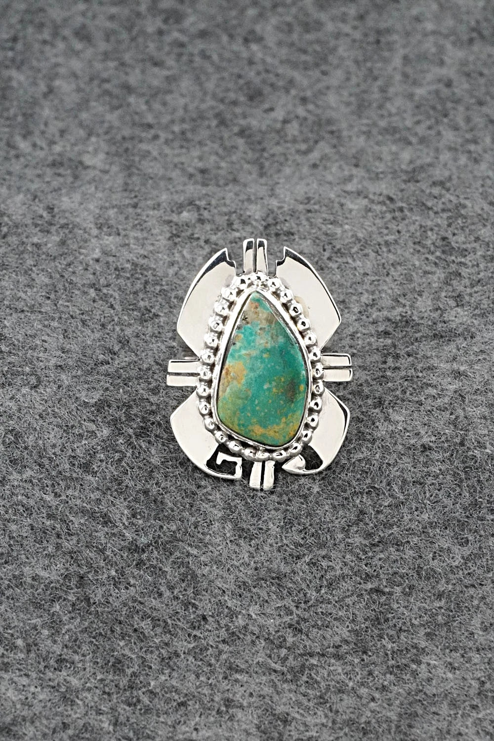 Turquoise & Sterling Silver Ring - Randy Billy - Adjustable