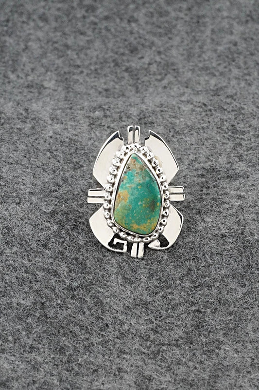 Turquoise & Sterling Silver Ring - Randy Billy - Adjustable