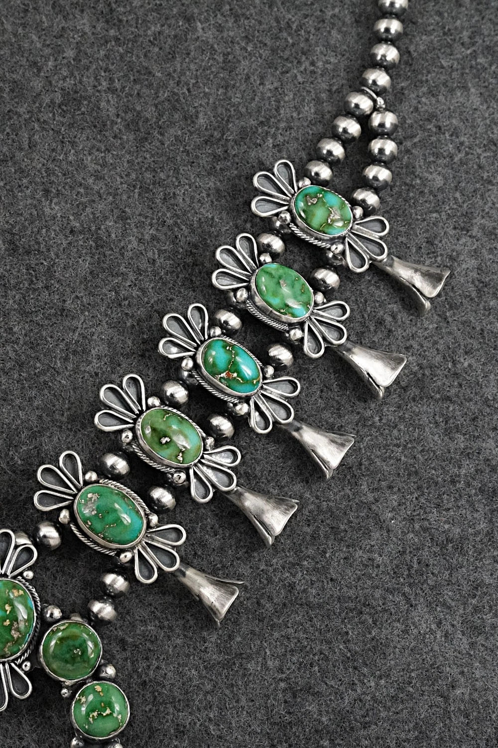 Turquoise & Sterling Silver Squash Blossom Set - Darrin Livingston
