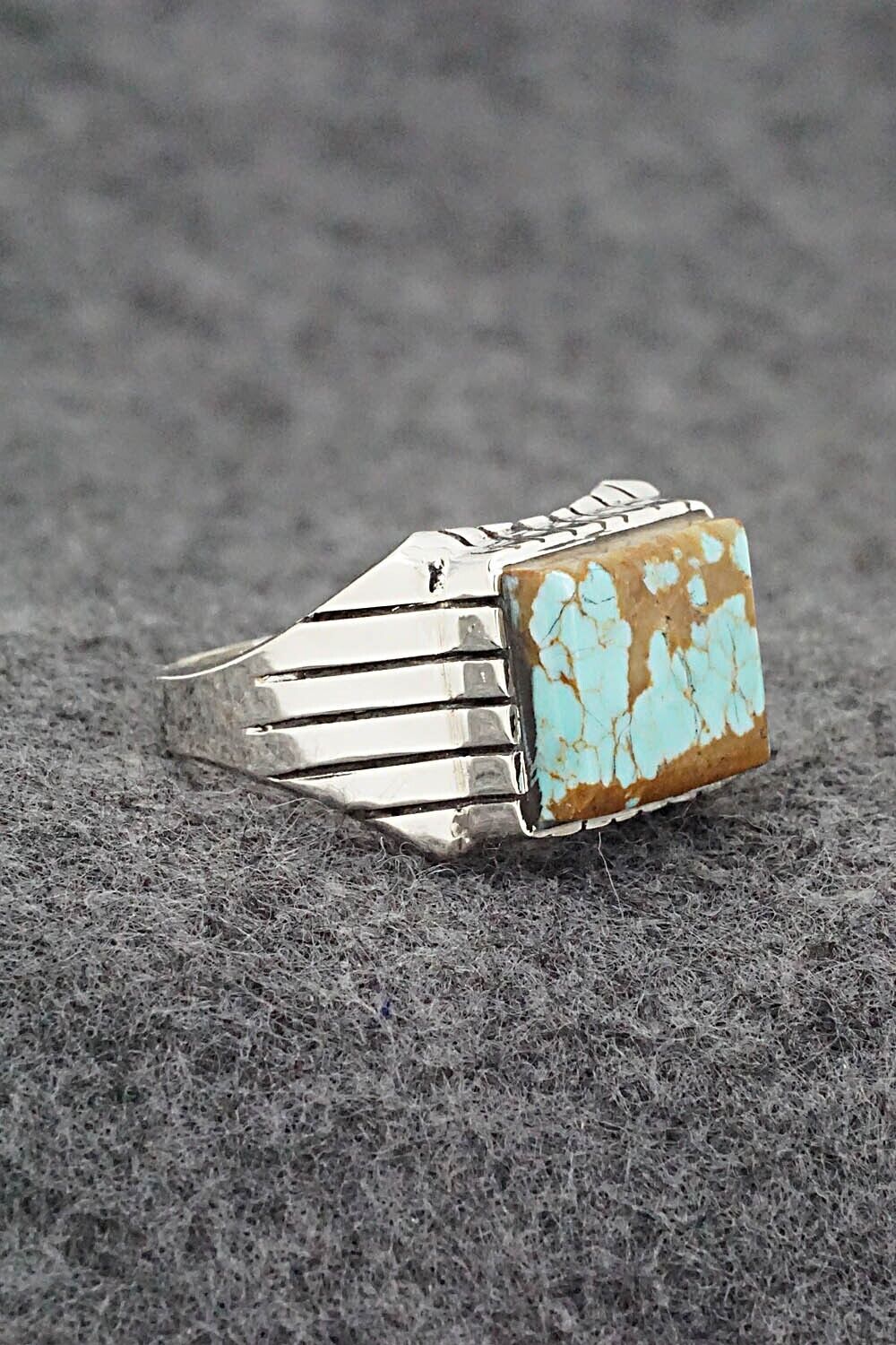 Turquoise & Sterling Silver Ring - Trevor Jack - Size 10.5