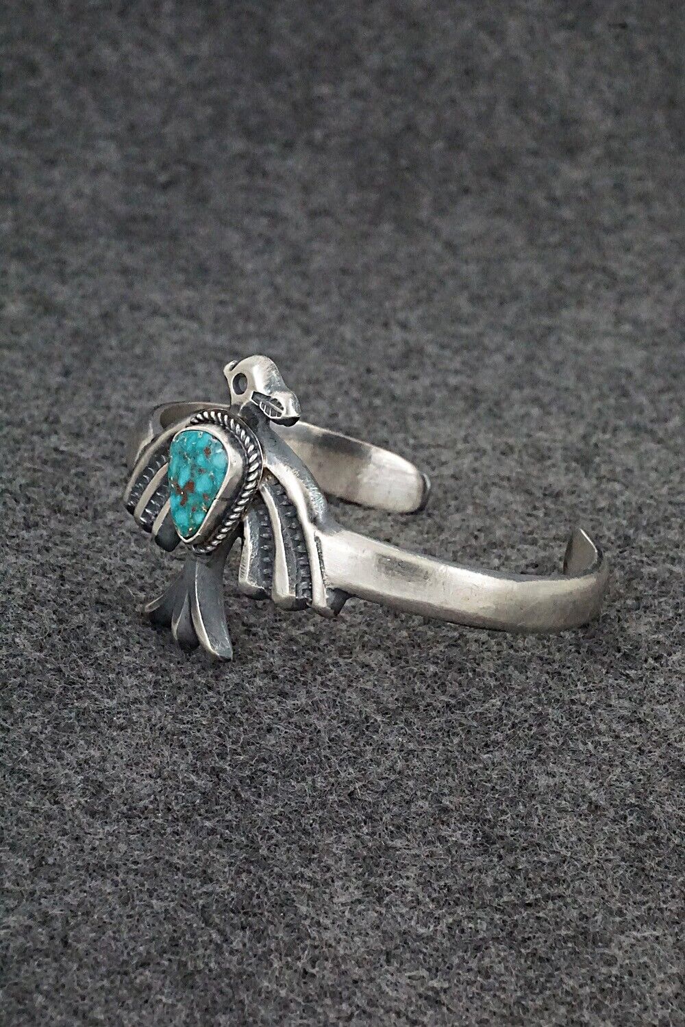 Turquoise & Sterling Silver Bracelet - Harrison Bitsue