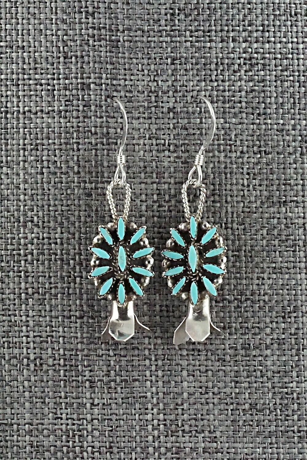 Turquoise & Sterling Silver Mini Squash Blossom Set - Lorena Peina