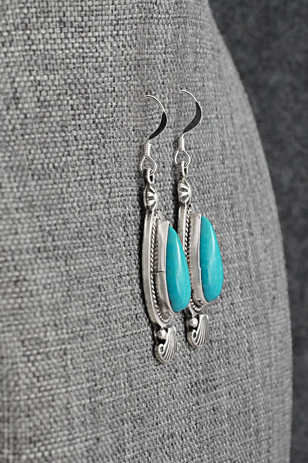 Turquoise & Sterling Silver Earrings - Verley Betone