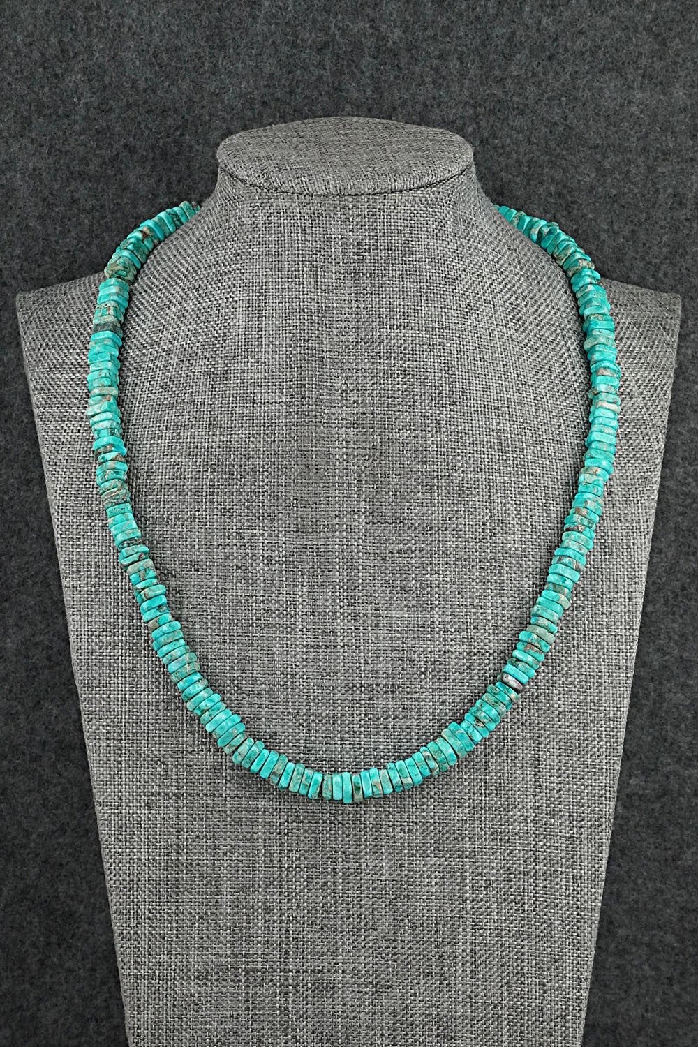 Turquoise & Sterling Silver Necklace 18" - Doreen Jake