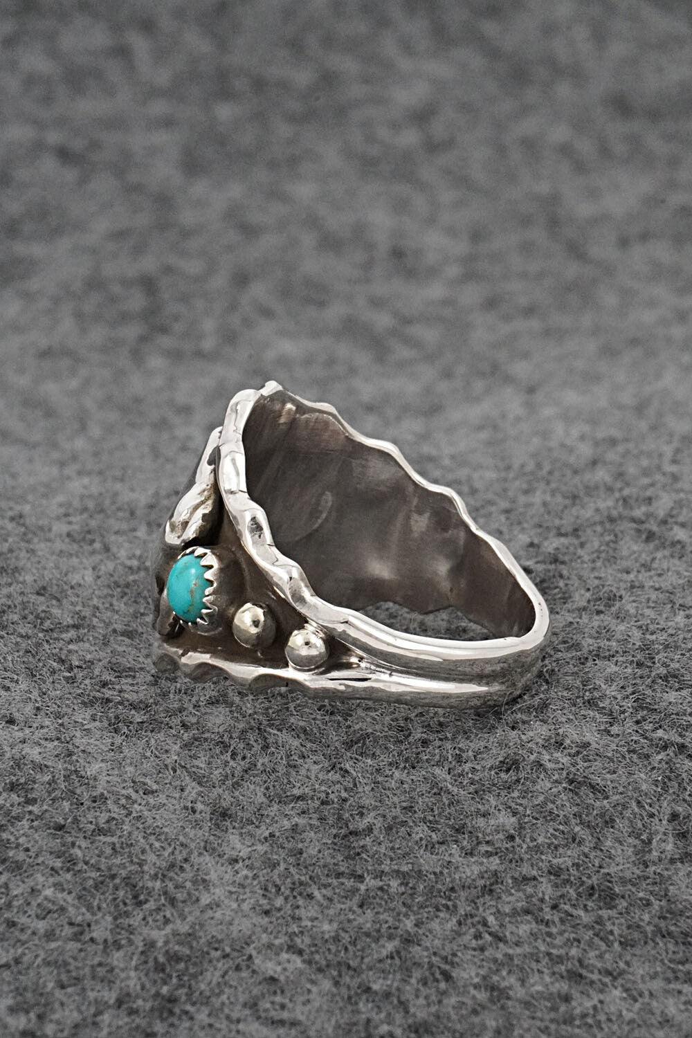 Turquoise & Sterling Silver Ring - Genevieve Francisco - Size 14