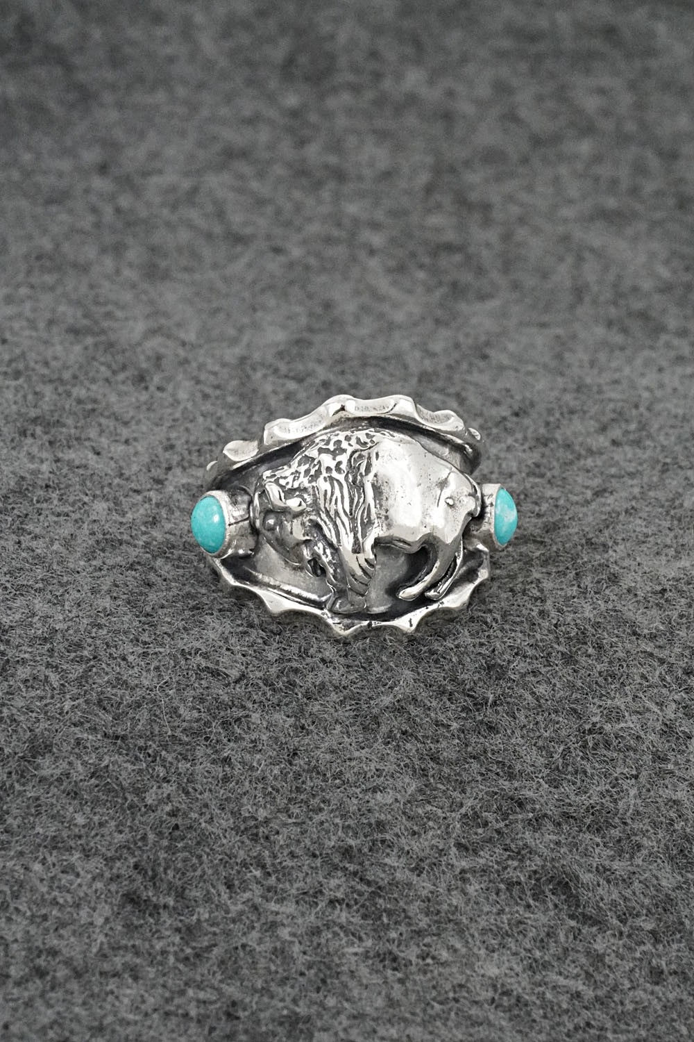 Turquoise & Sterling Silver Ring - Genevieve Francisco - Size 11