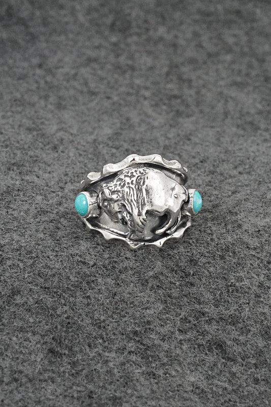 Turquoise & Sterling Silver Ring - Genevieve Francisco - Size 11