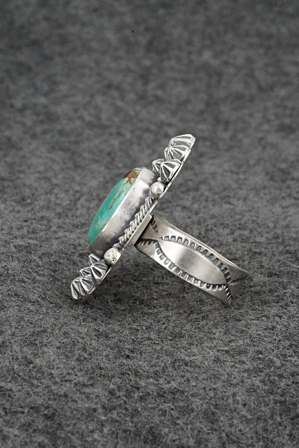 Turquoise & Sterling Silver Ring - Cordell Platero - Size Adjustable
