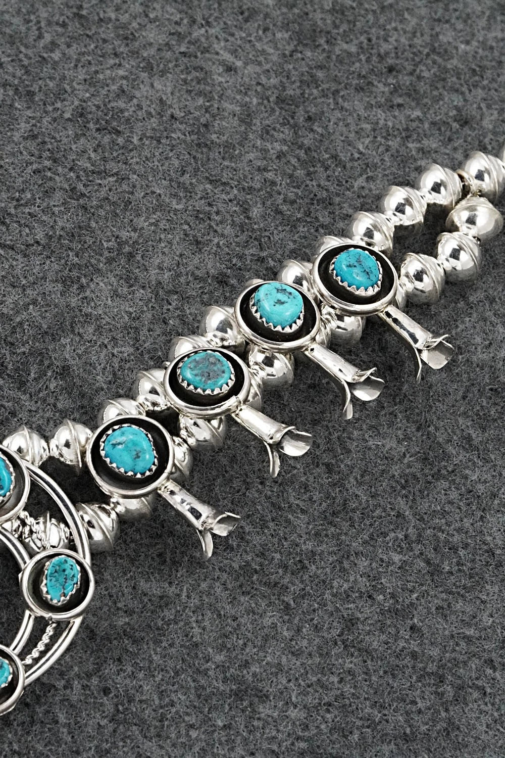 Turquoise & Sterling Silver Squash Blossom Set - Phil Garcia