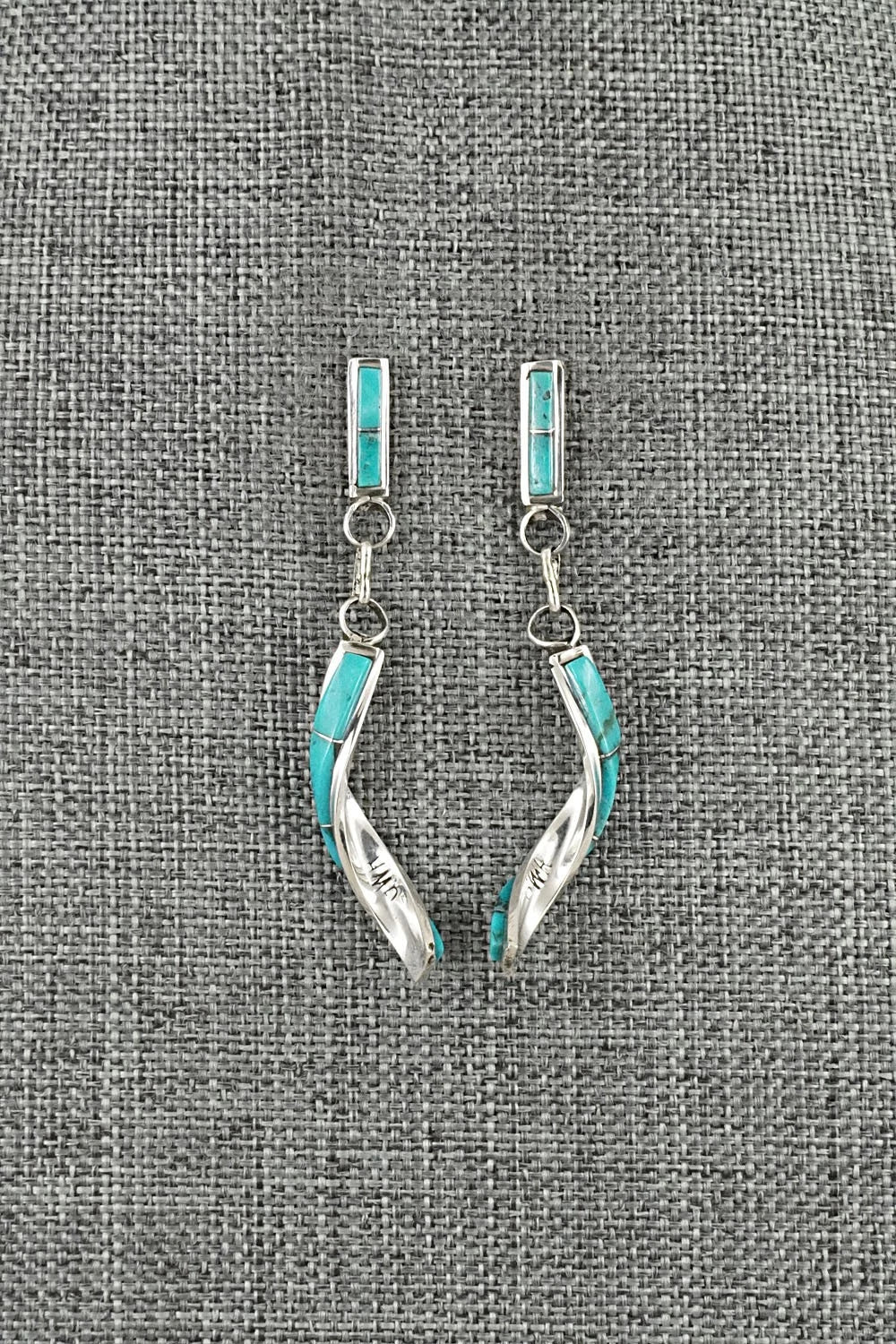 Turquoise & Sterling Silver Earrings - Gloria Waatsa