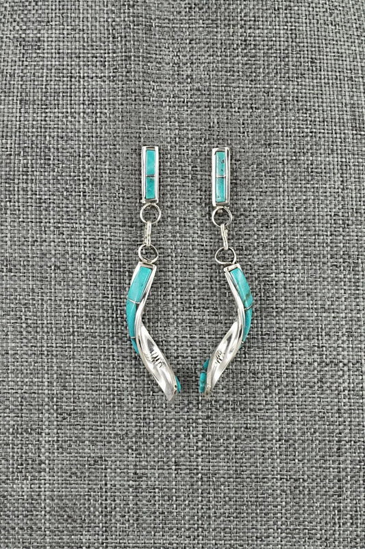 Turquoise & Sterling Silver Earrings - Gloria Waatsa