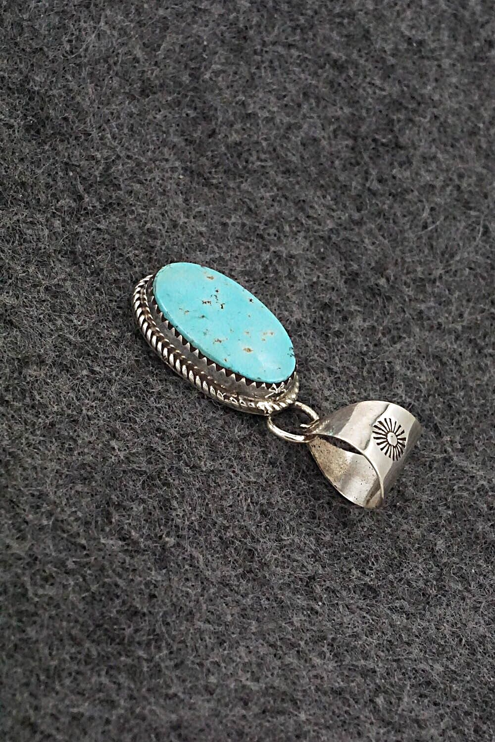 Turquoise & Sterling Silver Pendant - Ernest Hawthorne