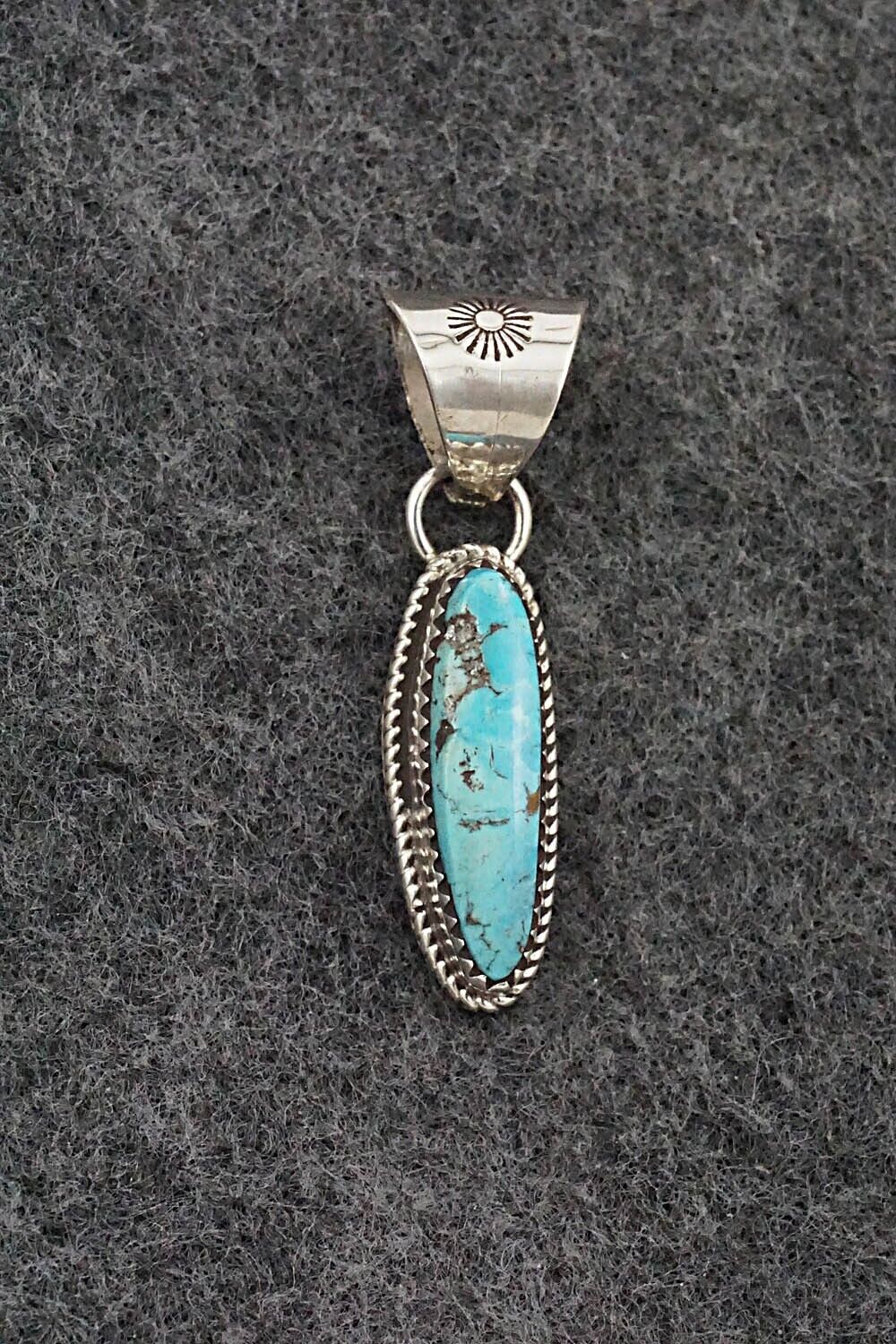 Turquoise & Sterling Silver Pendant - Ernest Hawthorne