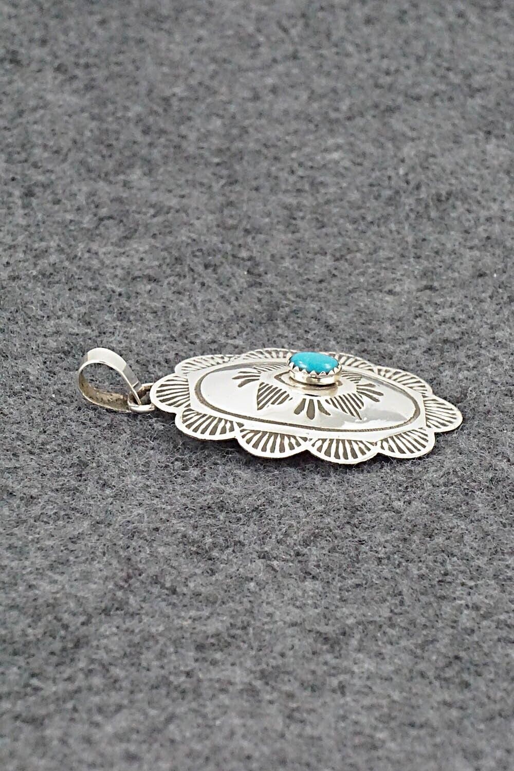 Turquoise & Sterling Silver Pendant - Bertha Begay