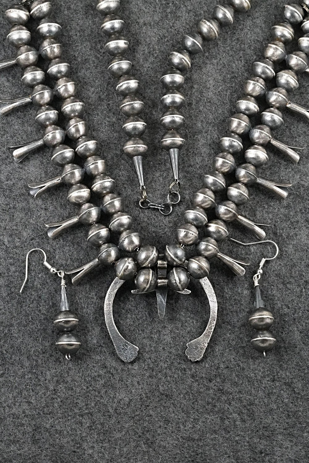 Turquoise & Sterling Silver Squash Blossom Set - Gilbert Martin