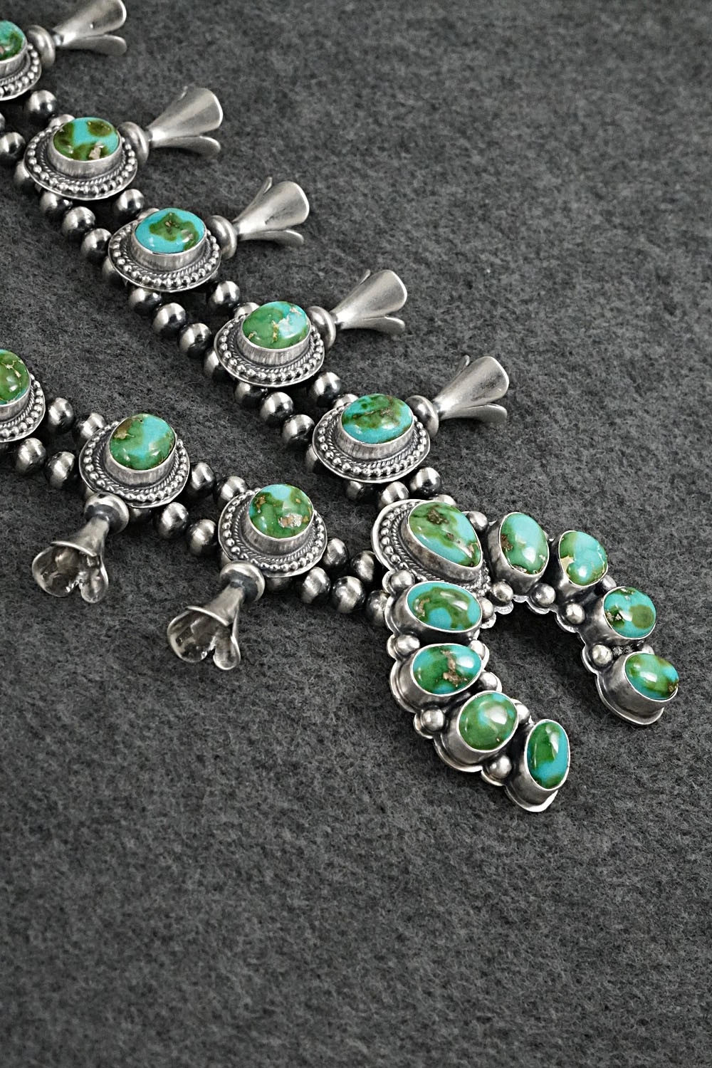 Turquoise & Sterling Silver Squash Blossom Set - Randy Boyd