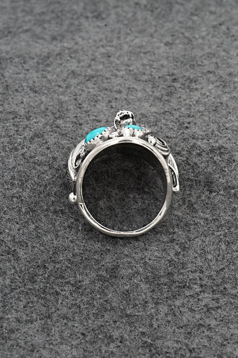 Turquoise & Sterling Silver Ring - Darrell Morgan - Size 10.75