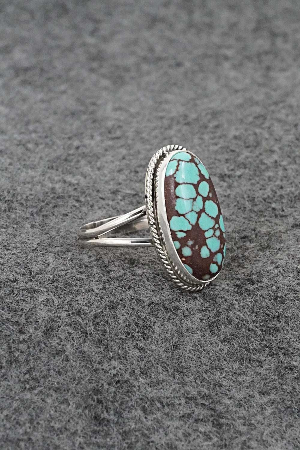 Turquoise & Sterling Silver Ring - Eugene Gruber - Size 9