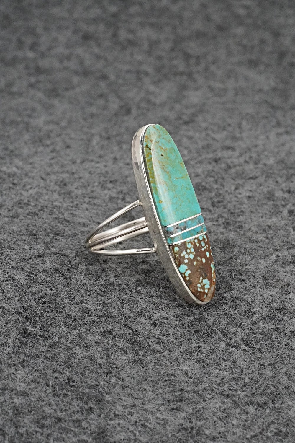 Turquoise & Sterling Silver Ring - Harold Smith - Size 8