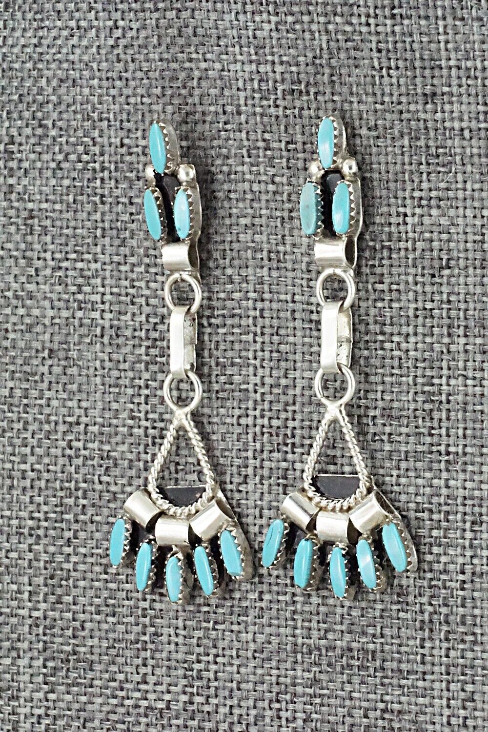 Turquoise & Sterling Silver Earrings - Evonne Hustito