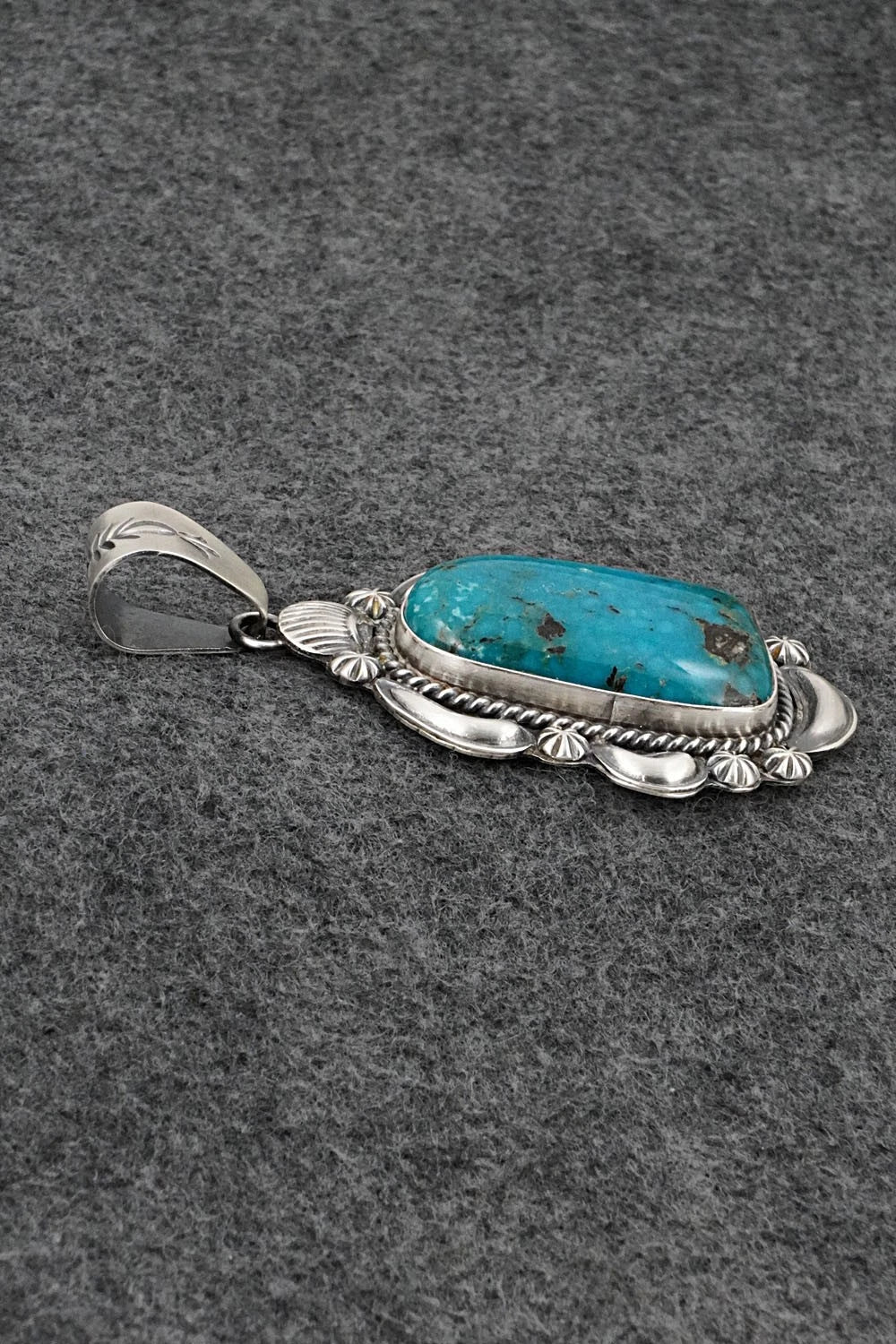 Turquoise & Sterling Silver Pendant - Raymond Delgarito