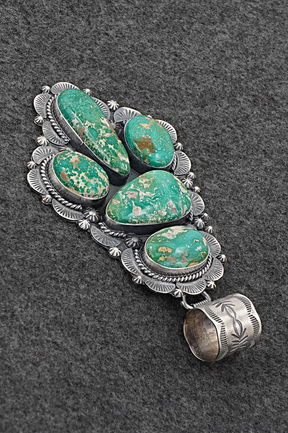 Turquoise & Sterling Silver Pendant - Raymond Delgarito
