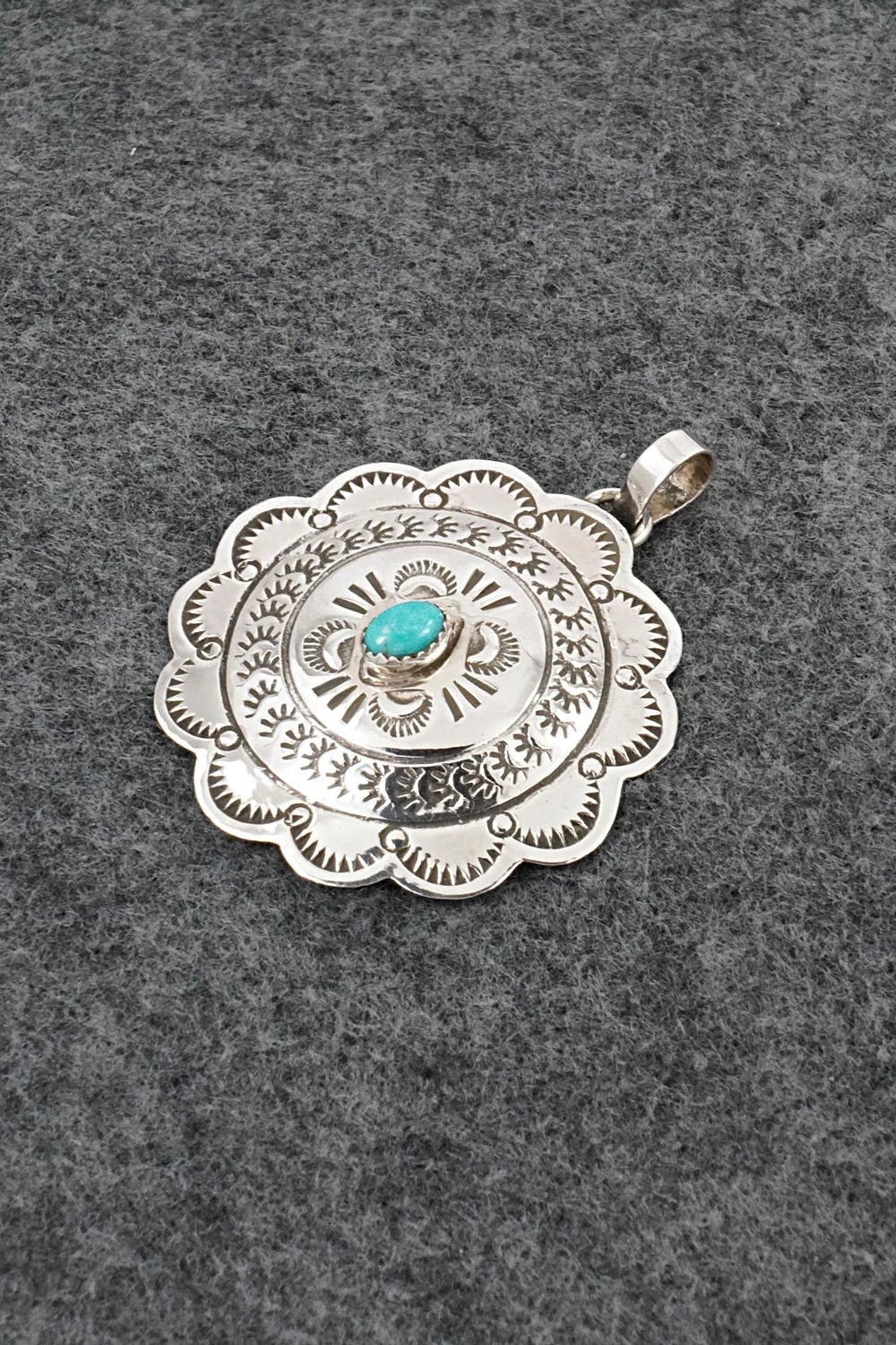Turquoise & Sterling Silver Pendant - Bertha Begay