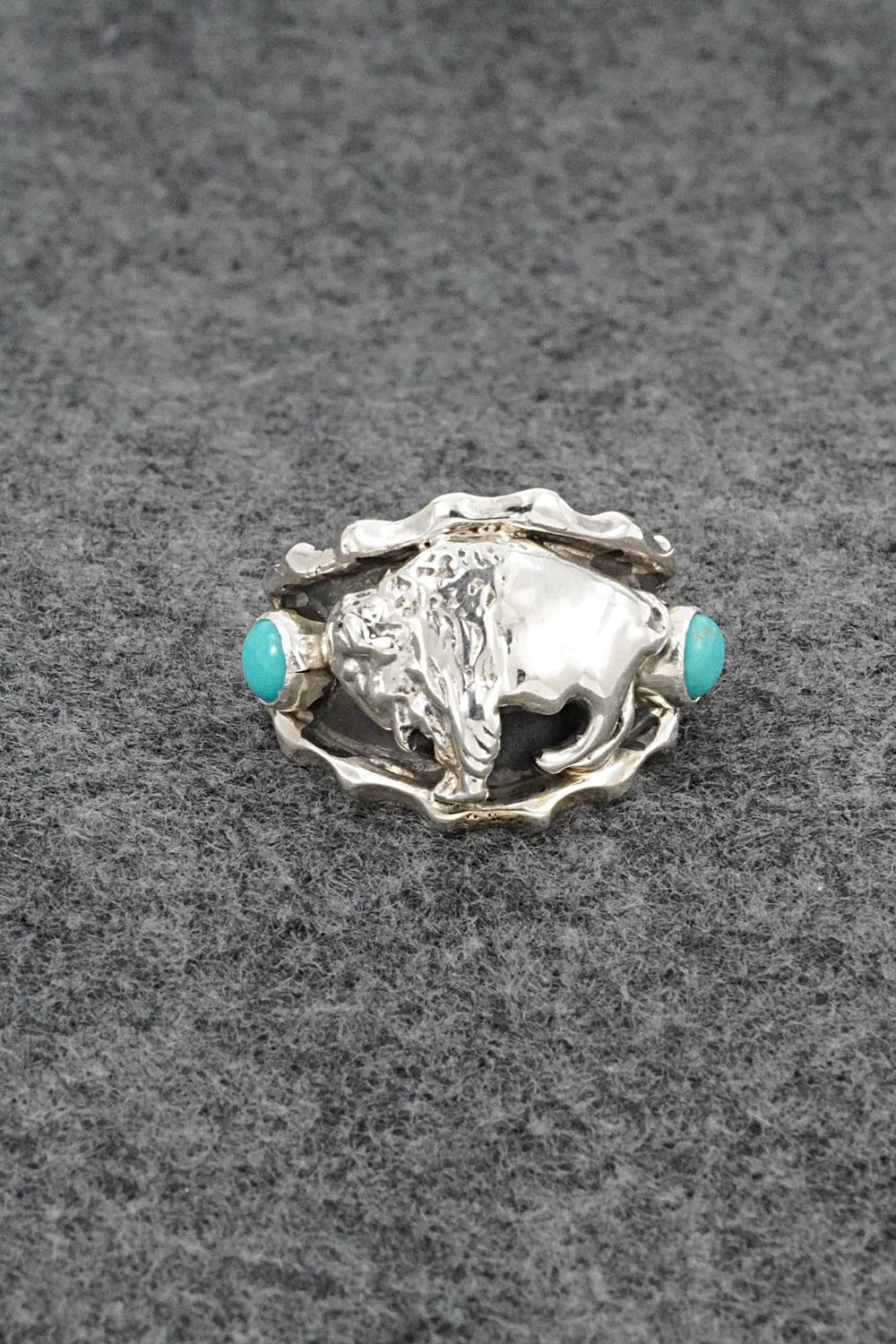 Turquoise & Sterling Silver Ring - Genevieve Francisco - Size 10.75