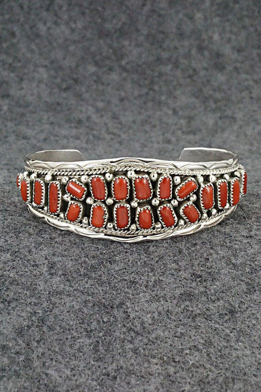 Coral & Sterling Silver Bracelet - Anita Whitegoat