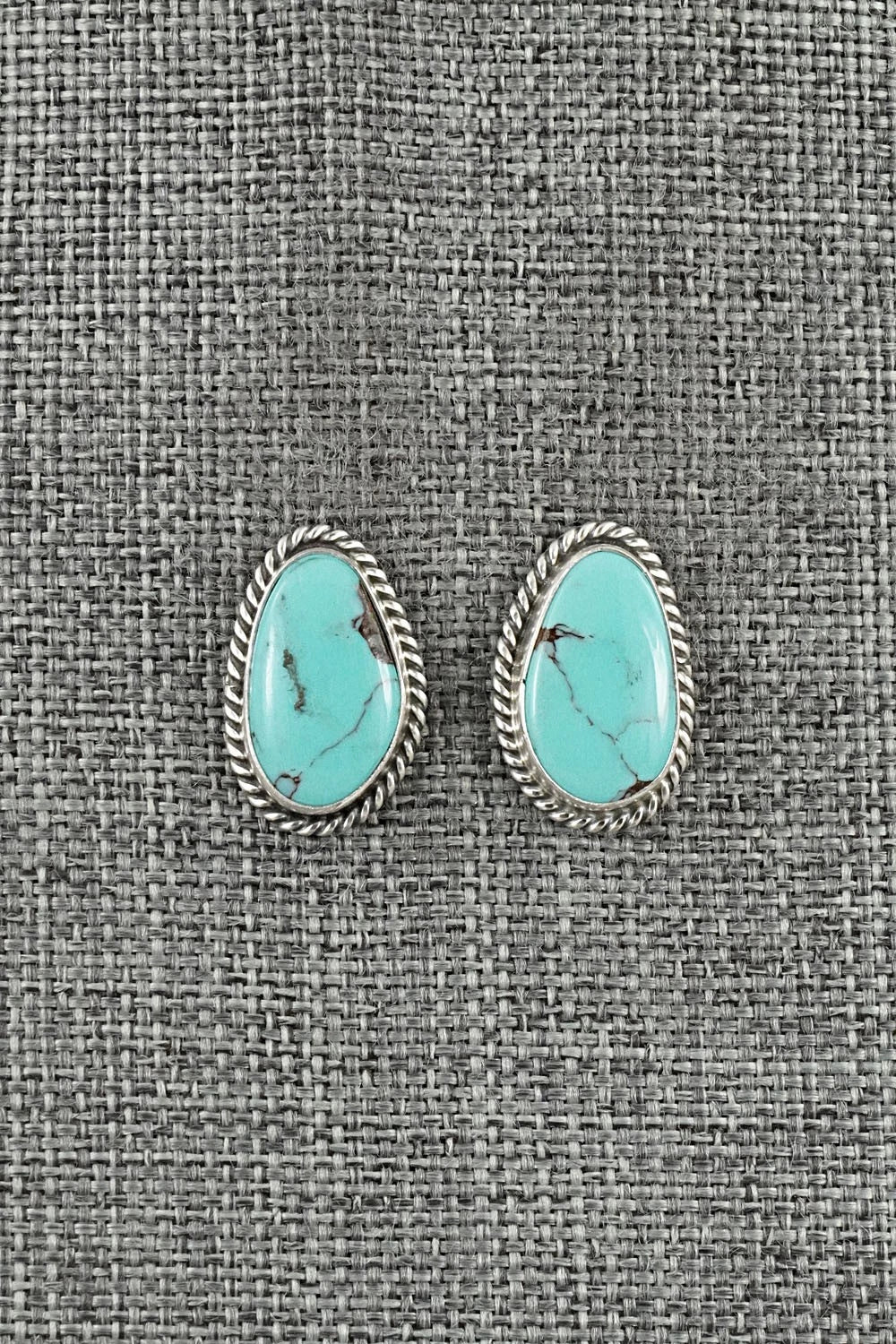 Turquoise & Sterling Silver Earrings - Eugene Gruber