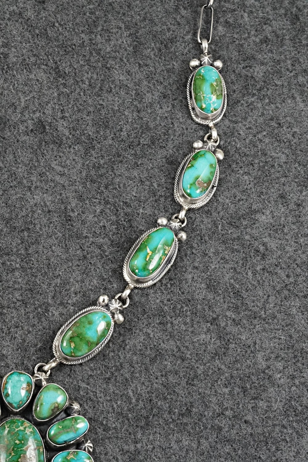 Turquoise & Sterling Silver Necklace and Earrings Set - Darrin Livingston