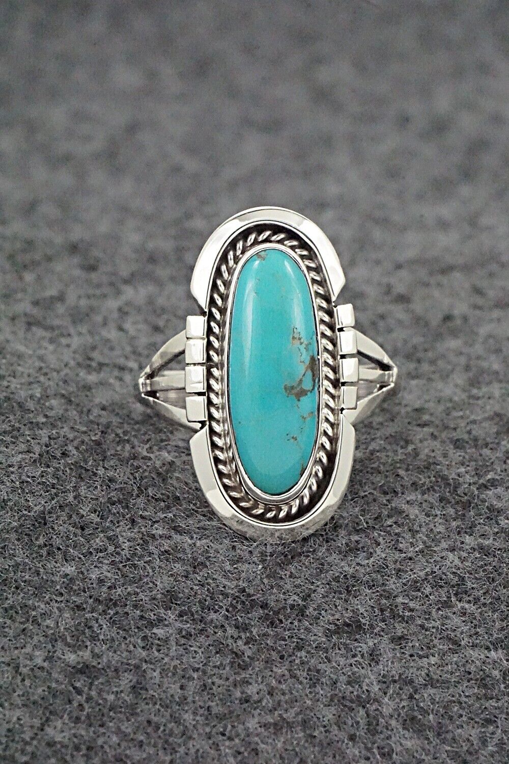 Turquoise & Sterling Silver Ring - Samuel Yellowhair - Size 8.5