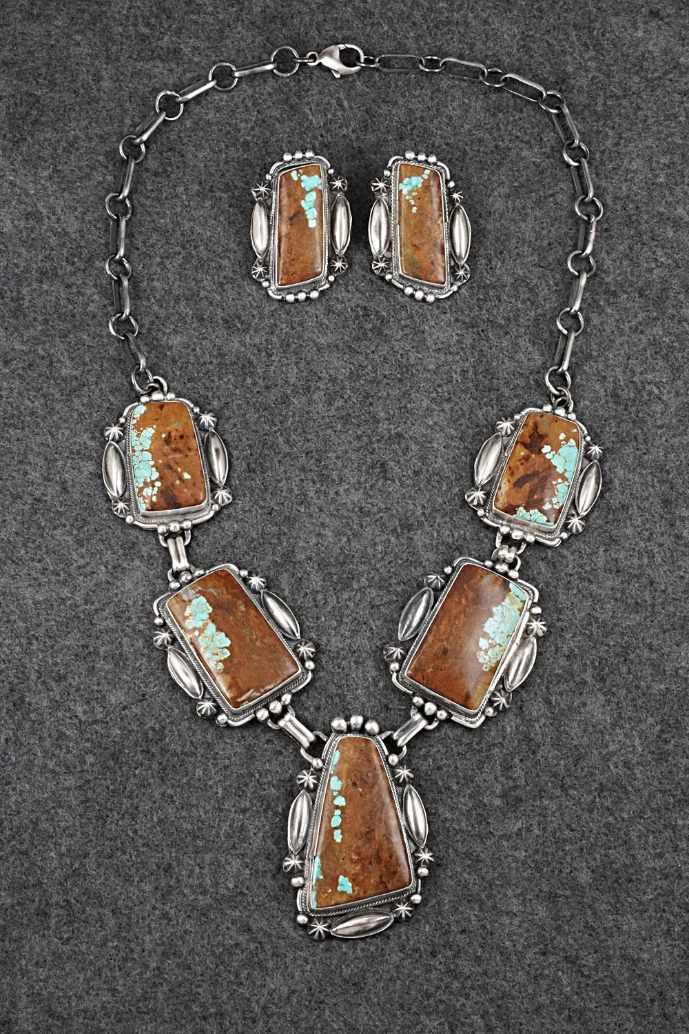Turquoise & Sterling Silver Necklace and Earrings Set - Bob Becenti