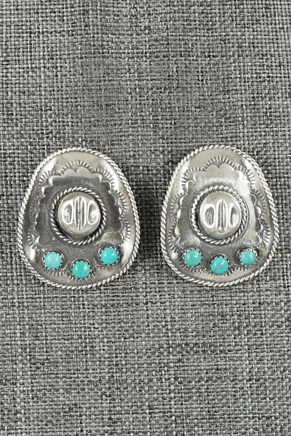 Turquoise & Sterling Silver Earrings - Bobby Platero