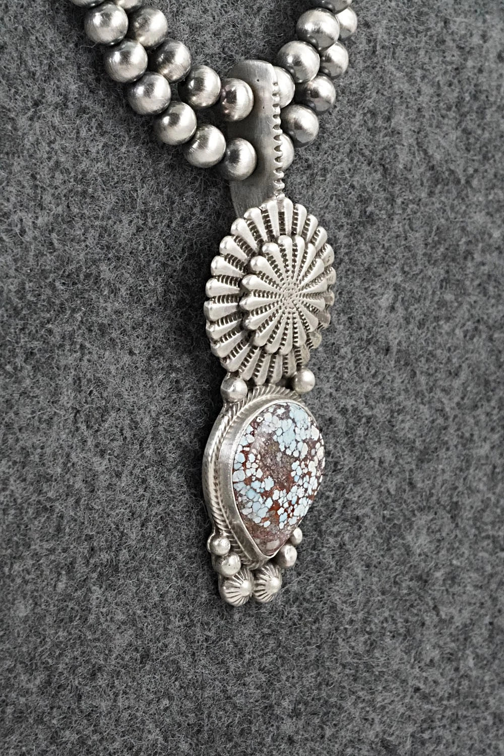 Turquoise & Sterling Silver Necklace - Tom Lewis