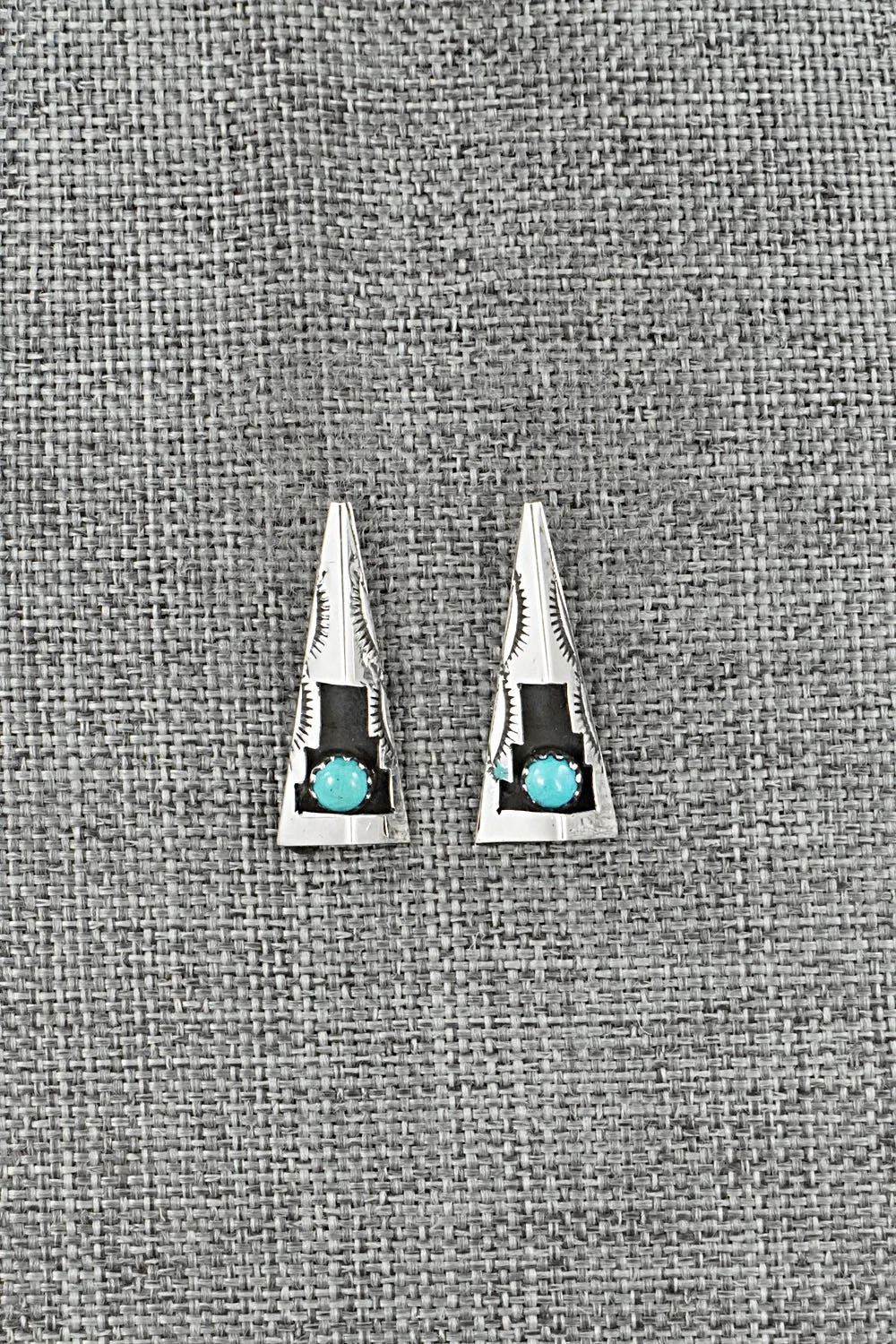 Turquoise & Sterling Silver Earrings - Phil Perry