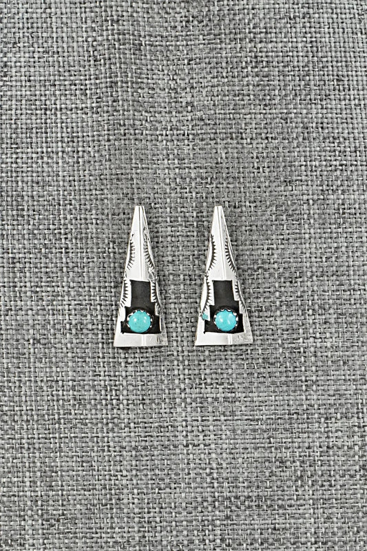Turquoise & Sterling Silver Earrings - Phil Perry