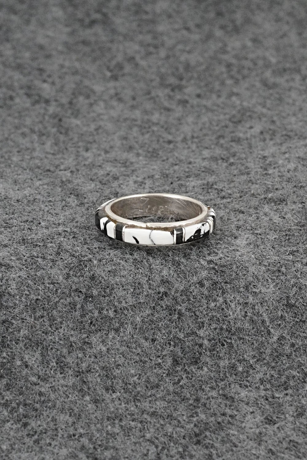 White Buffalo & Sterling Silver Ring - Terrance Panteah - Size 7