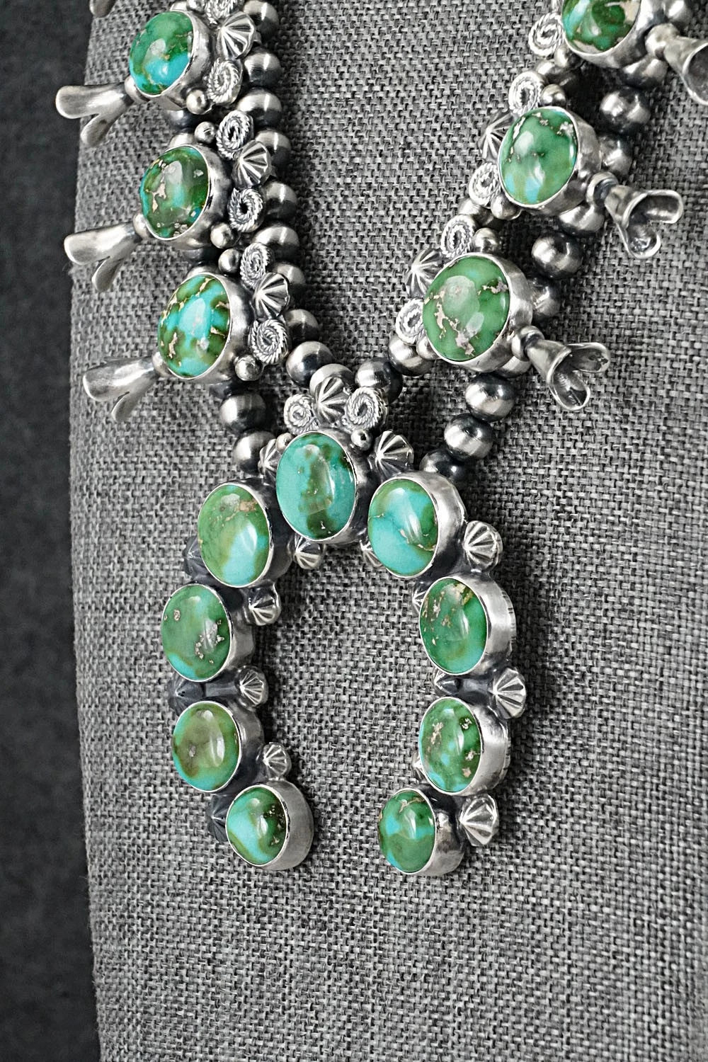 Turquoise & Sterling Silver Squash Blossom Set - Darrin Livingston