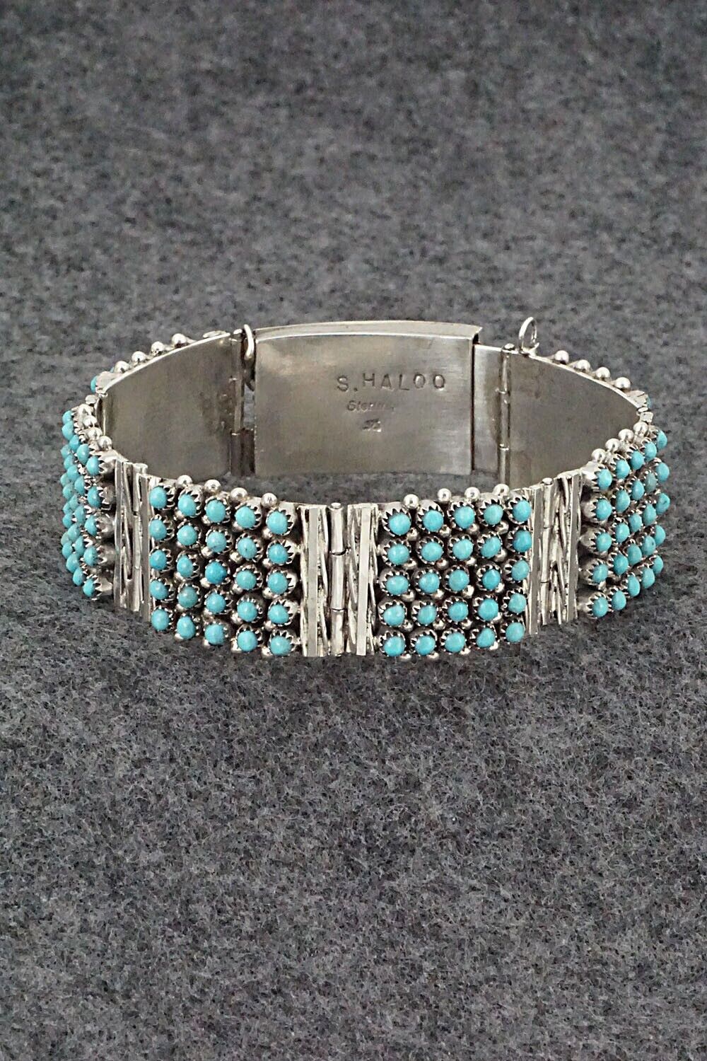 Turquoise & Sterling Silver Link Bracelet - Stephen Haloo