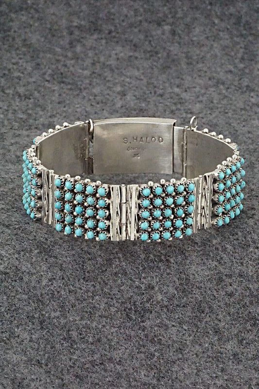 Turquoise & Sterling Silver Link Bracelet - Stephen Haloo