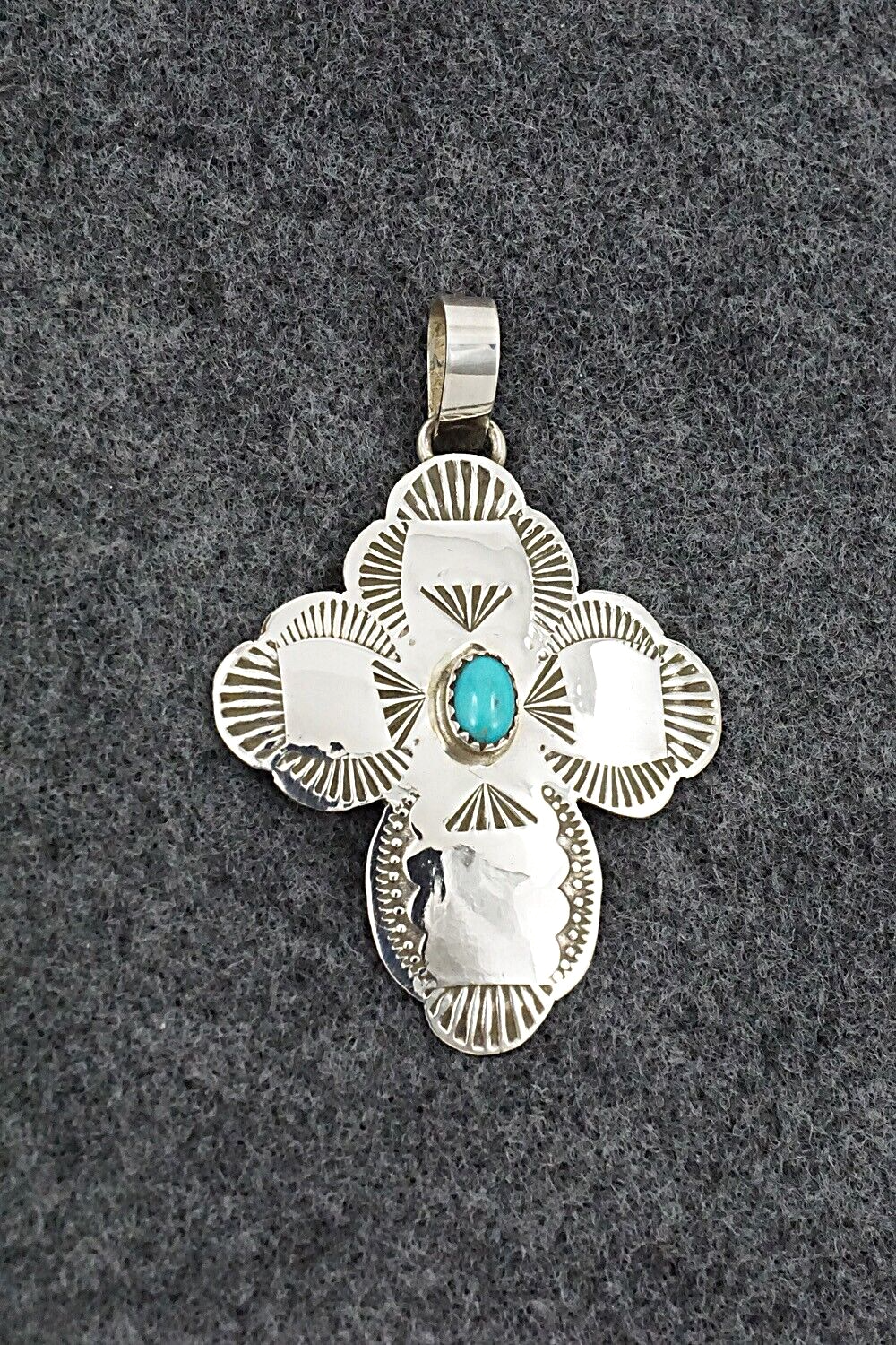 Turquoise & Sterling Silver Pendant - Bertha Begay