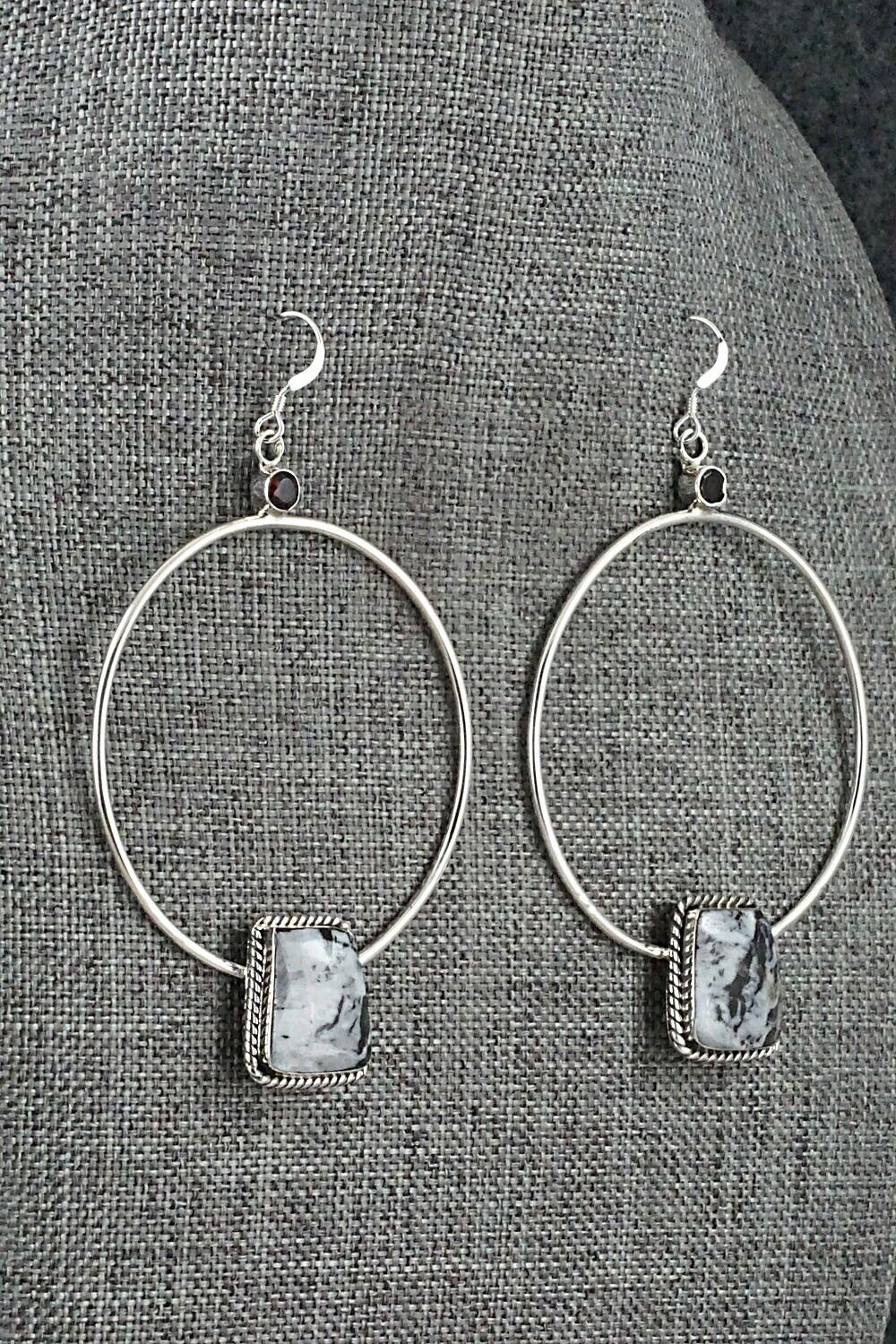White Buffalo & Sterling Silver Earrings - Lucinda Sardo