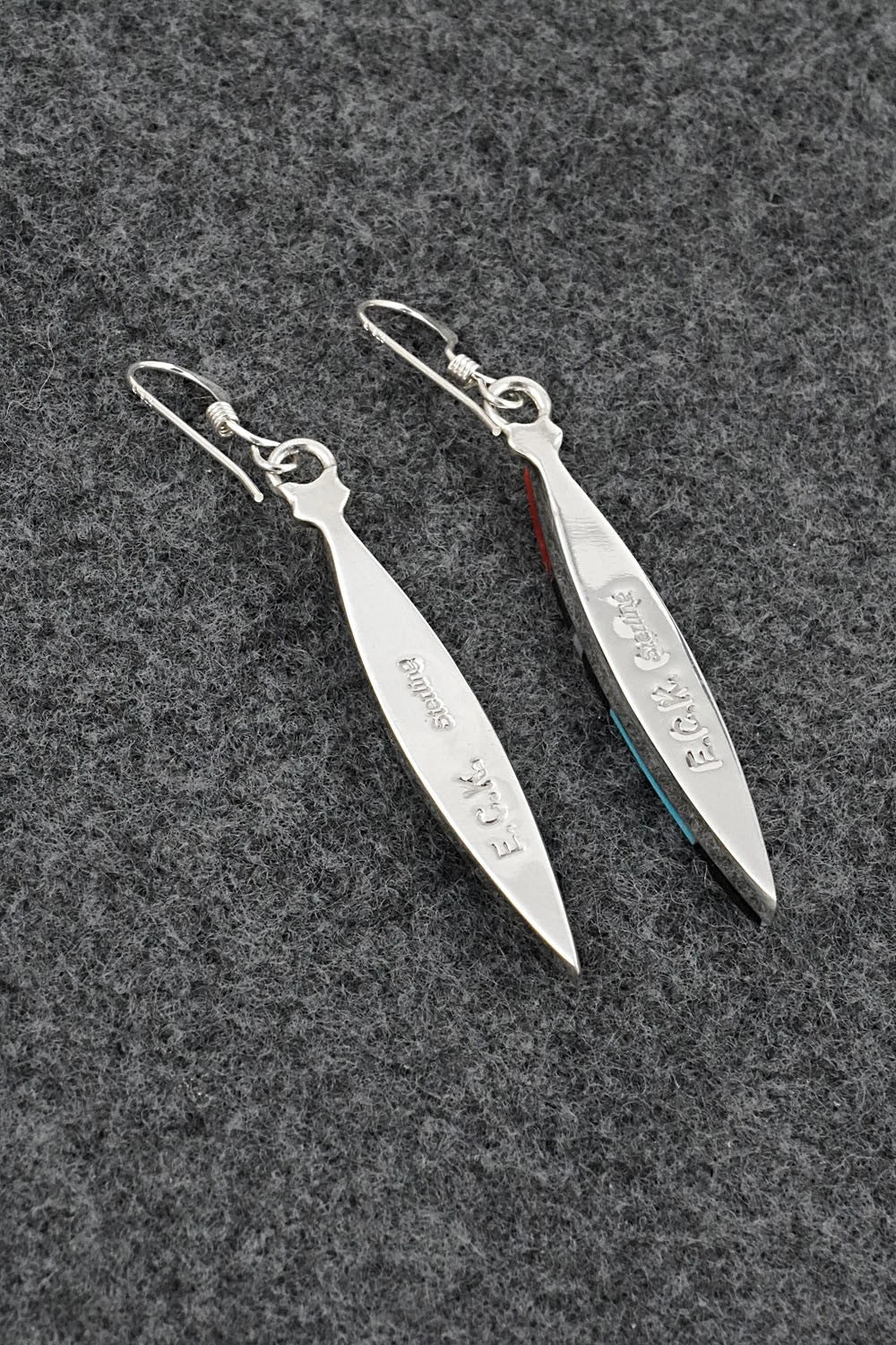 Multi-Stone Inlay & Sterling Silver Earrings - Cleo Kallestewa