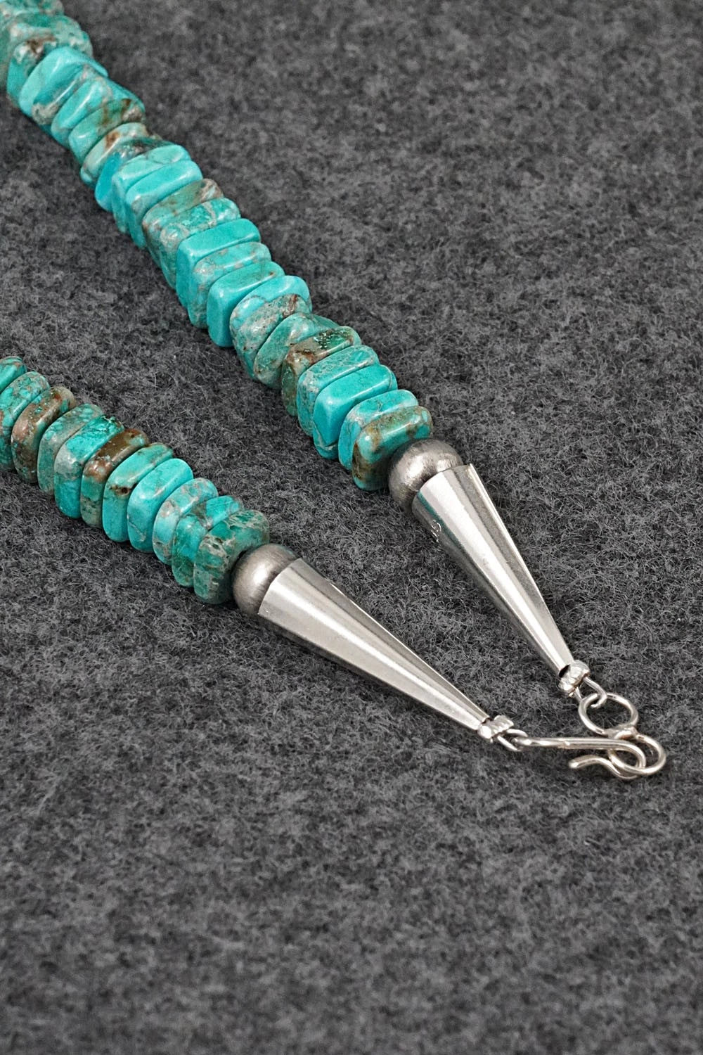 Turquoise & Sterling Silver Necklace 18" - Doreen Jake