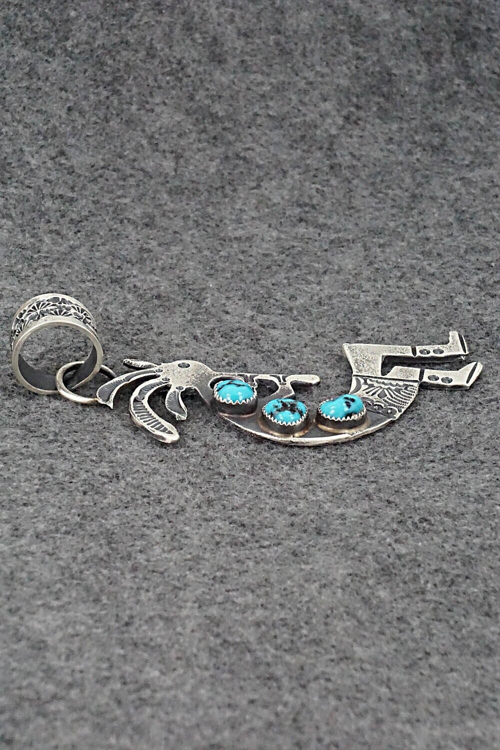 Turquoise and Sterling Silver Pendant - Eva Billah