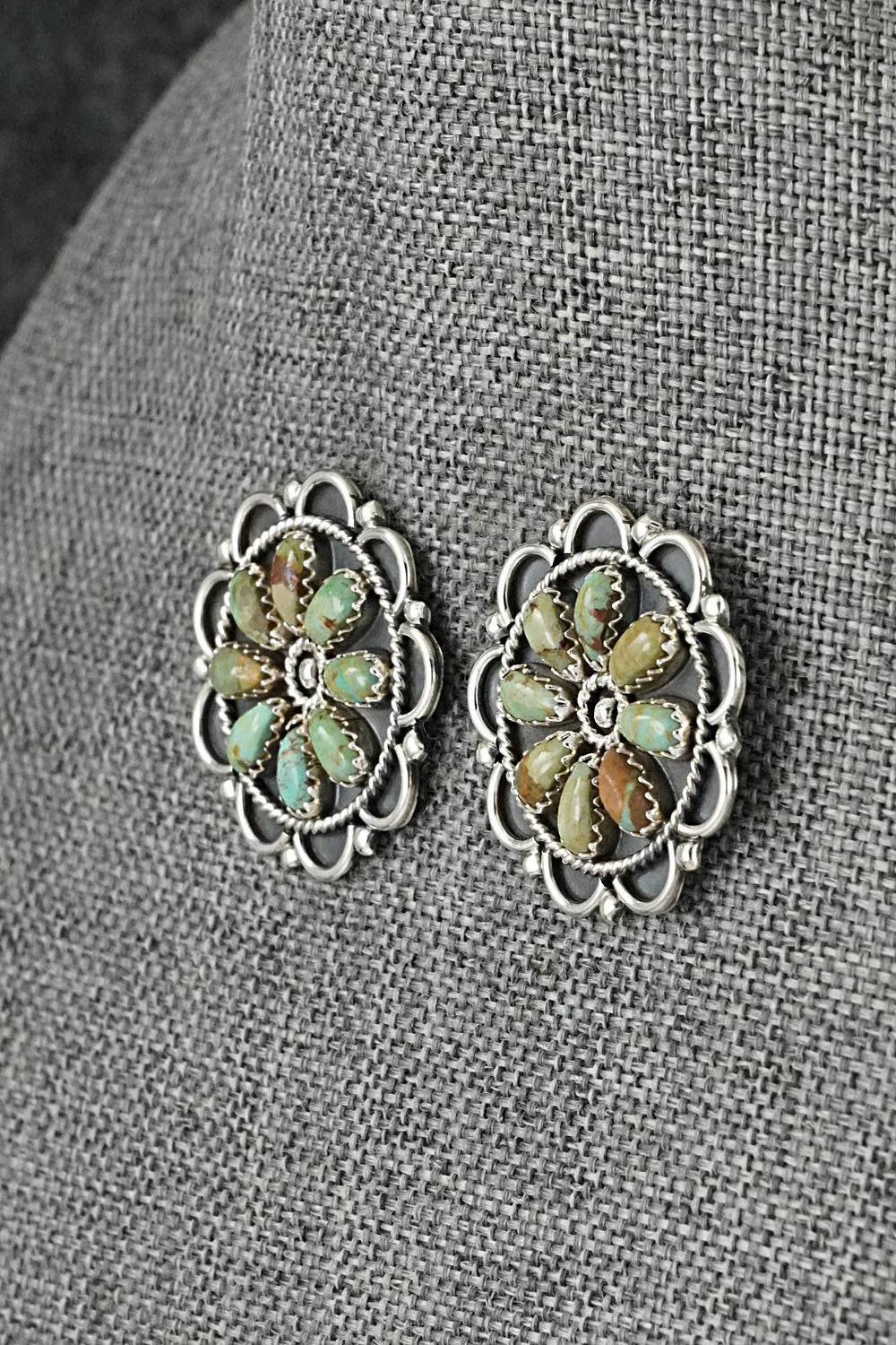 Turquoise & Sterling Silver Squash Blossom Set - Gerald Mitchell