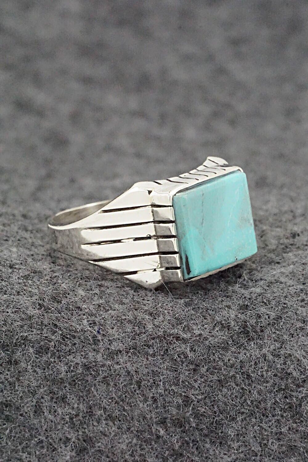 Turquoise & Sterling Silver Ring - Trevor Jack - Size 12.25